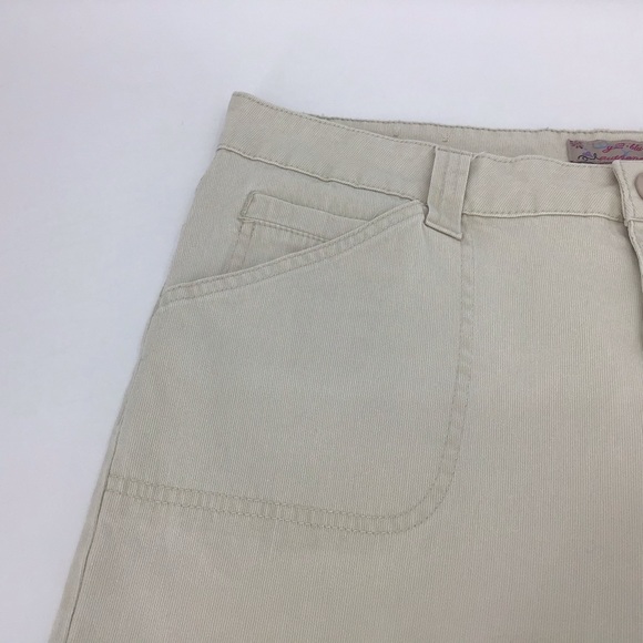 Y2 blu authentic Cream Ribbed Capri Pants, 11 - Picture 5 of 16